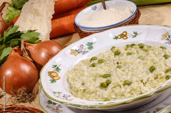 Fototapeta Risi e Bisi, riso e piselli