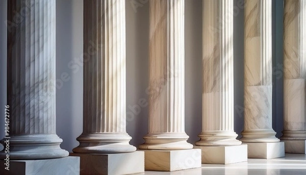 Fototapeta columns on a white background