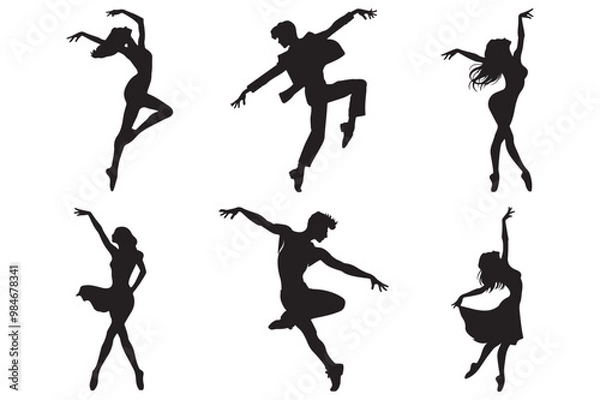 Fototapeta dance vector silhouette design illustrator