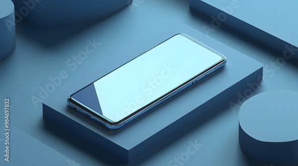 Fototapeta smartphone mockup. Mobile phone background. Device front view. 3D mobile phone template