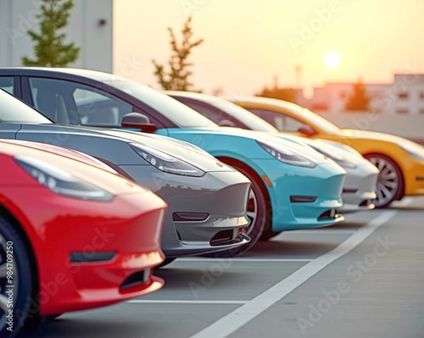 Fototapeta parking for modern electric cars