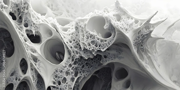 Fototapeta Complex geometries interacting with flowing organic forms.


