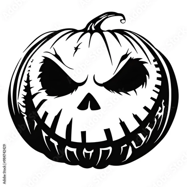 Obraz halloween pumpkin on white, stencil