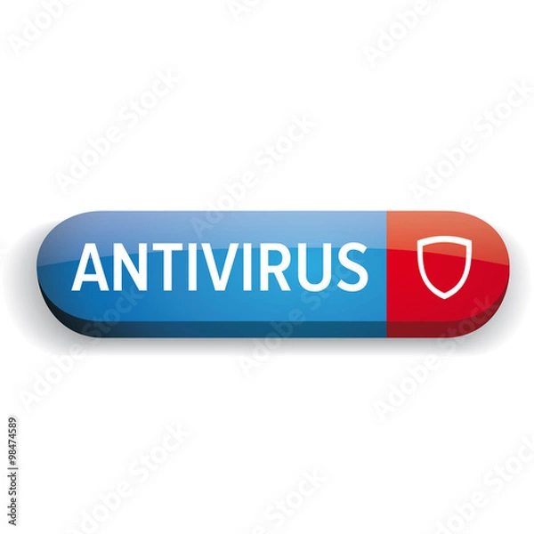 Obraz Antivirus button vector blue