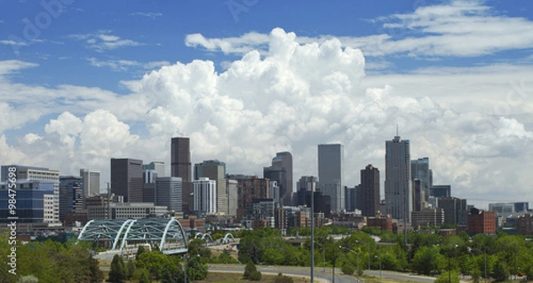 Obraz Cumulus clouds over Downtown Denver.