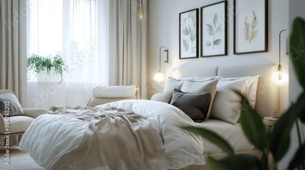 Fototapeta Minimalist Bedroom Interior Design