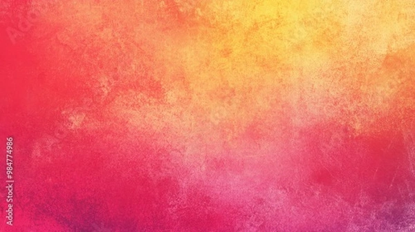Fototapeta A vibrant gradient of pink and yellow hues creating an energetic and warm atmosphere.