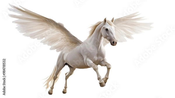 Obraz winged pegasus on white background