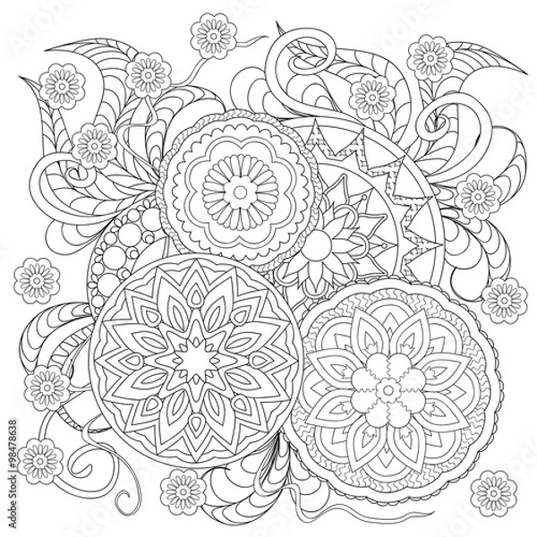 Obraz floral mandalas