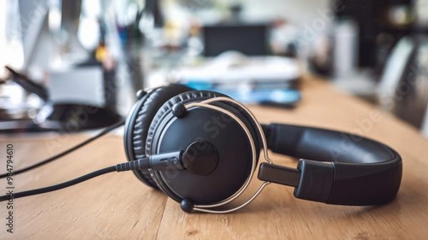 Fototapeta Headset With A Microphone