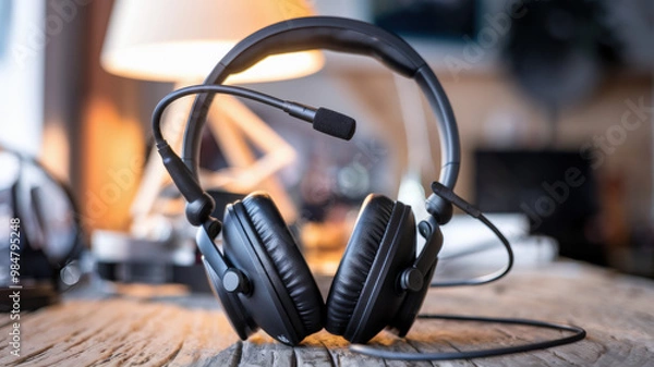 Fototapeta Headset With A Microphone