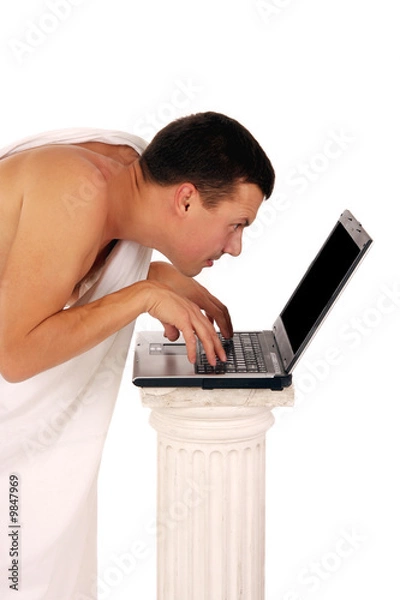 Obraz ancient greek  working with notebook