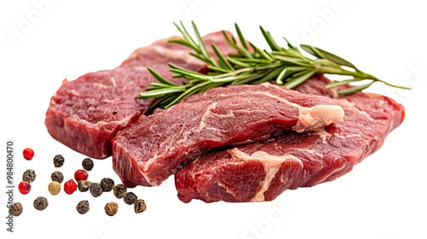 Obraz Raw meat isolated on transparent background