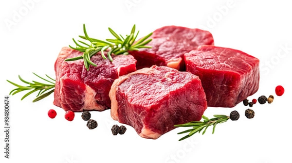Obraz Raw meat isolated on transparent background