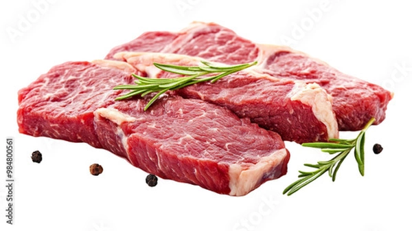 Obraz Raw meat isolated on transparent background