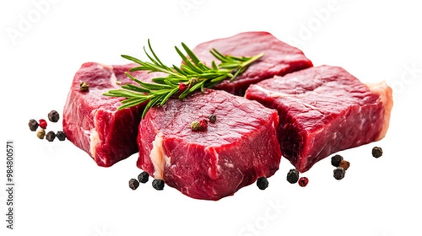 Obraz Raw meat isolated on transparent background