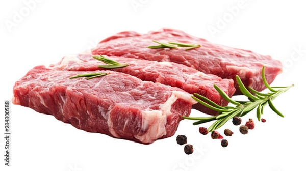 Obraz Raw meat isolated on transparent background
