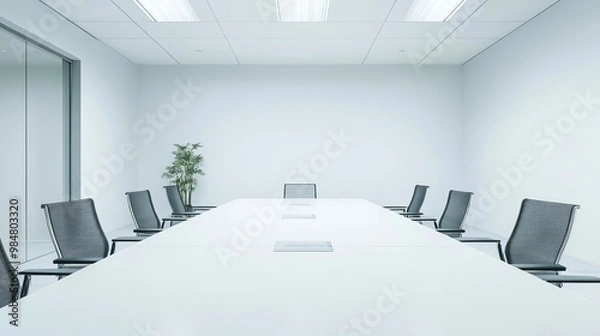 Obraz A clean, white meeting room with plenty of space for text or images.