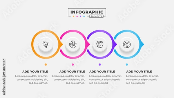 Fototapeta Vector 4 steps business process infographic design template