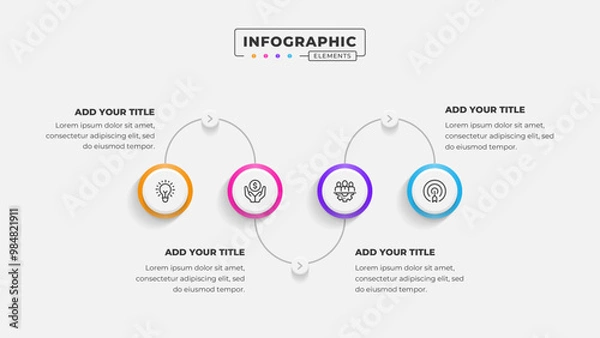 Fototapeta Vector 4 steps business process infographic design template