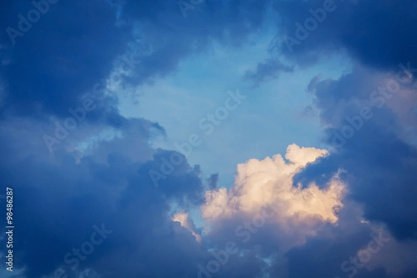 Fototapeta blue sky with white clouds