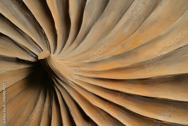 Obraz Abstract Spiral Pattern of Dried Palm Leaves: Textured Background