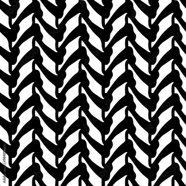 Fototapeta Black and White Vertical Ribbing, Vector, Seamless Repeating Pattern Tile