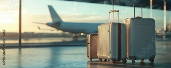 Obraz  travel accessories near the window in an airport
