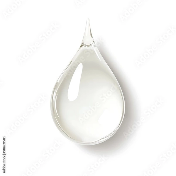 Fototapeta Gel serum texture. Clear cosmetic cream drop. Liquid skincare product swatch isolated on white background. Generative Ai