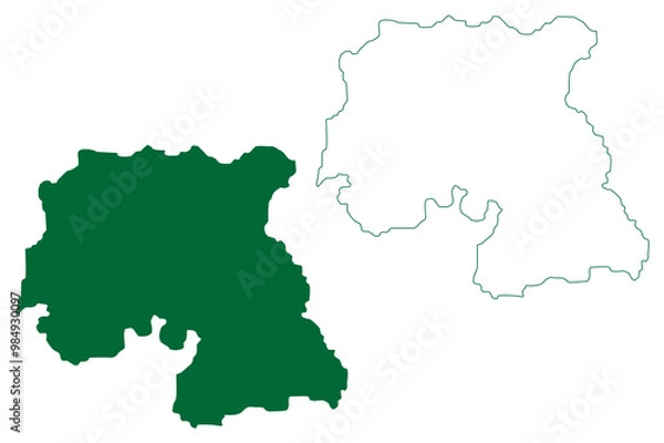 Fototapeta Medchal–Malkajgiri district (Telangana State, Republic of India) map vector illustration, scribble sketch Medchal Malkajgiri map
