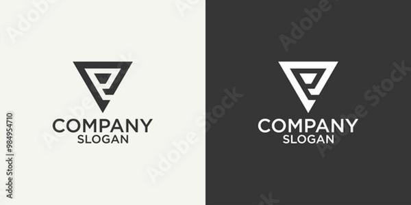 Fototapeta  initial e abstract monogram logo vector design