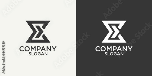 Obraz initial e abstract monogram logo vector design