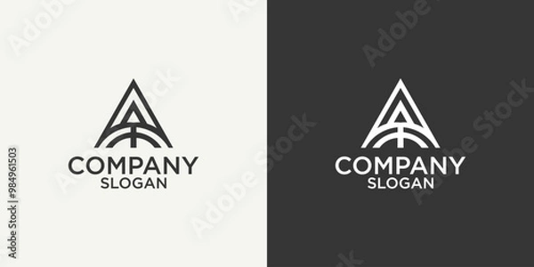 Fototapeta letter a simple abstract monogram logo design vector