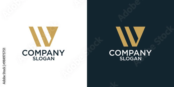 Obraz initial w abstract logo vector design