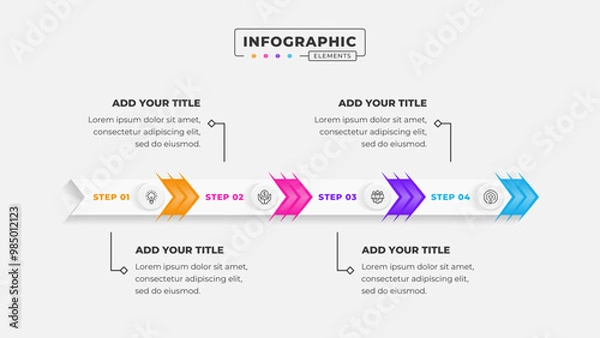 Fototapeta Vector 4 steps business process infographic design template