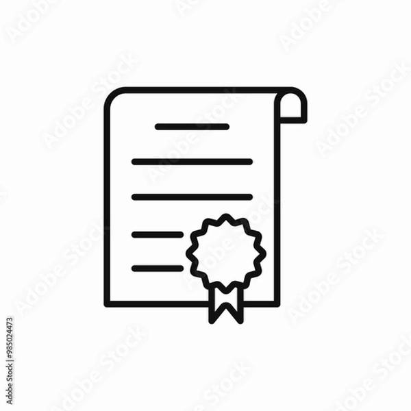 Obraz certificate diploma icon sign vector