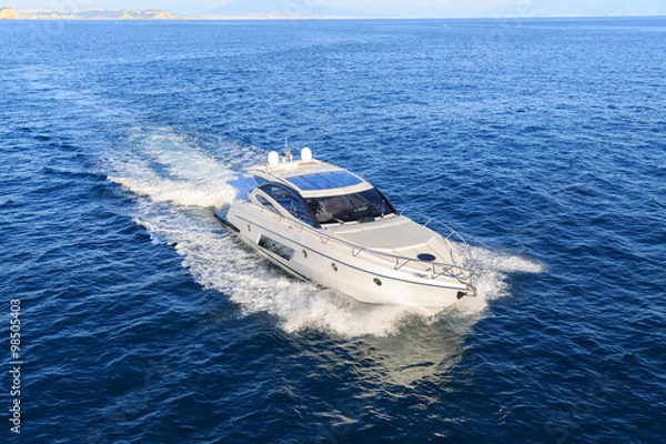 Obraz luxury motoryacht in  navigation