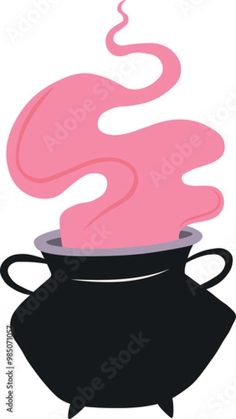 Obraz Halloween witch cauldron vector illustration 