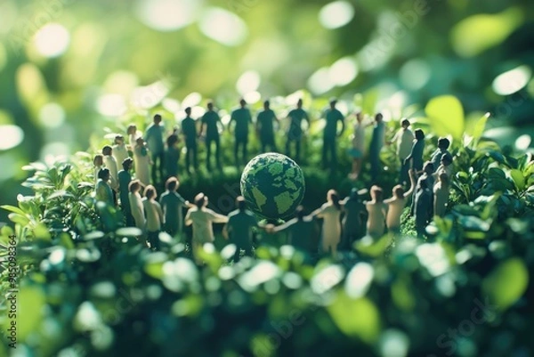Fototapeta Environmental technology for sustainable development goals and human resources.