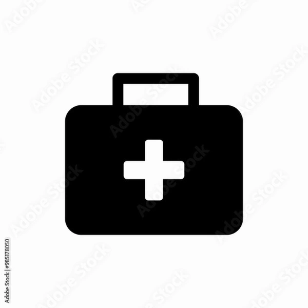 Obraz first aid kit bag icon sign vector