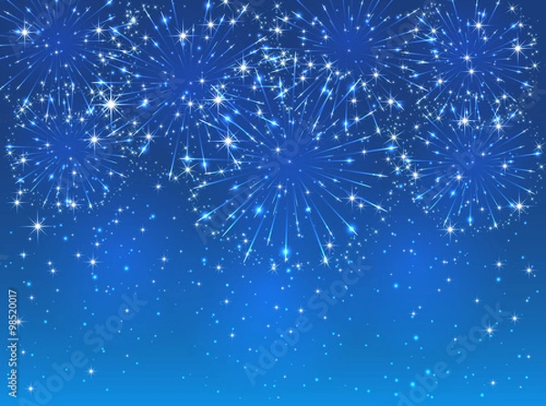 Fototapeta Firework on blue background