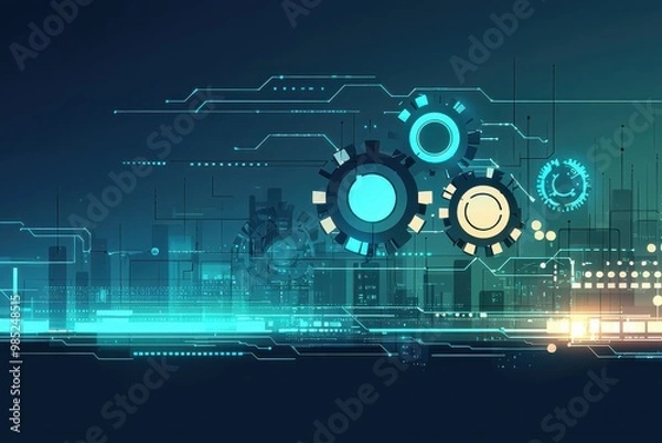 Fototapeta Abstract futuristic digital technology interface background