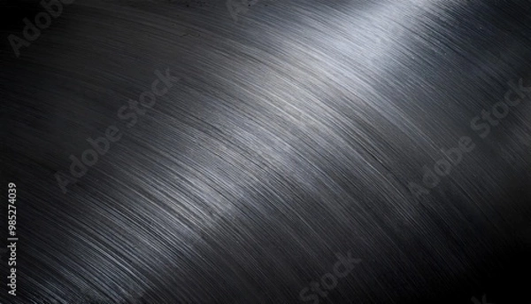 Fototapeta Texture métal brossé plat, fond industriel minimaliste avec lignes en acier. Surface métallisée idéale pour arrière-plan moderne, design industriel, architecture, impression et projets graphiques