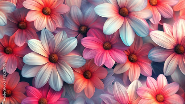 Obraz Floral Background with Stunning Flower Patterns