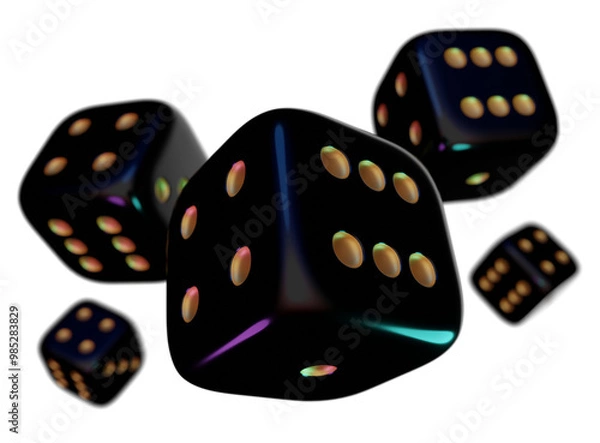 Obraz dice on black
