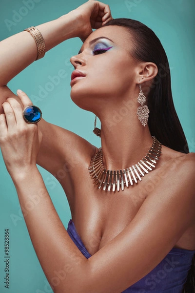 Obraz Beauty portrait of young swag sexy woman in studio