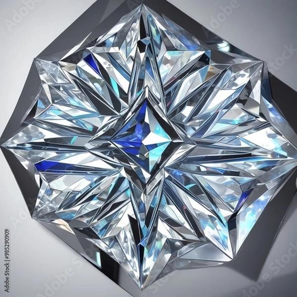 Fototapeta a diamond shaped diamond is shown on a gray background.
