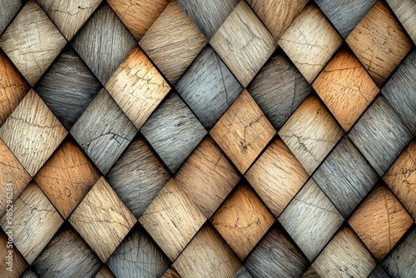 Obraz Diagonal wood pattern in warm and cool tones