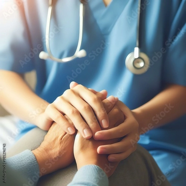 Obraz Compassionate Care  The Healing Touch of Healthcare | high resolution large image at 300 DPI