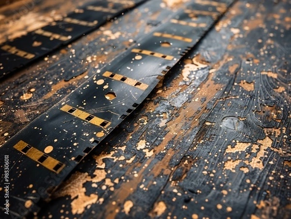 Fototapeta Grainy film texture visible specks and scratches providing a retro vintage effect perfect for cinematic designs or nostalgic projects